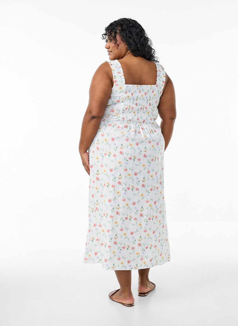 Kes&auml;mekko leveill&auml; olkaimilla, Valkoinen, Model image number 1