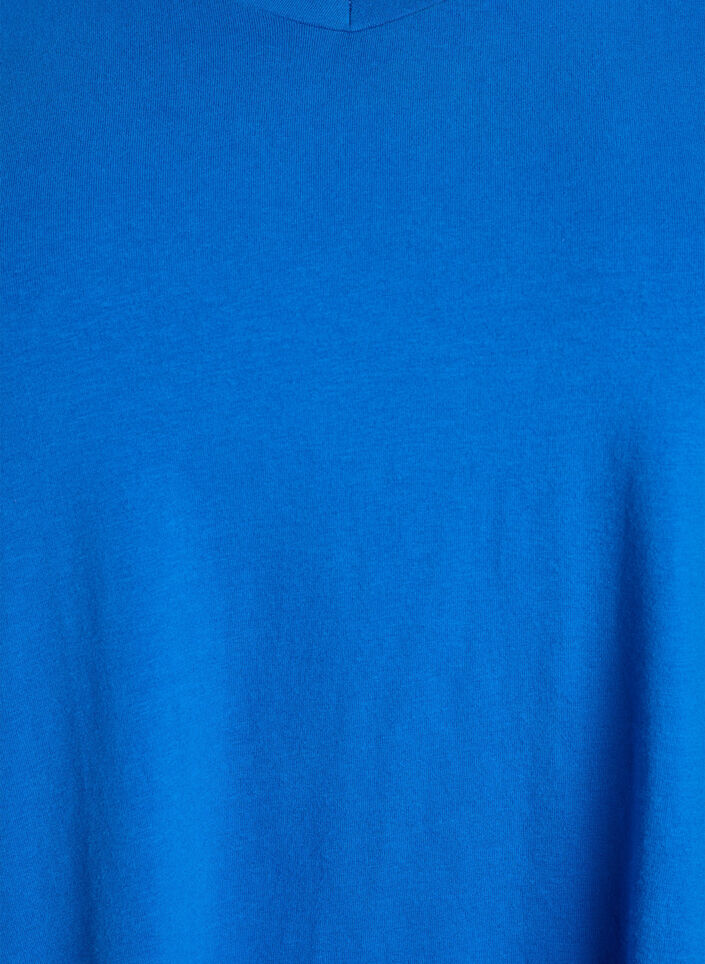 Yksiv&auml;rinen peruspuuvilla T-paita, Sininen, Packshot image number 2