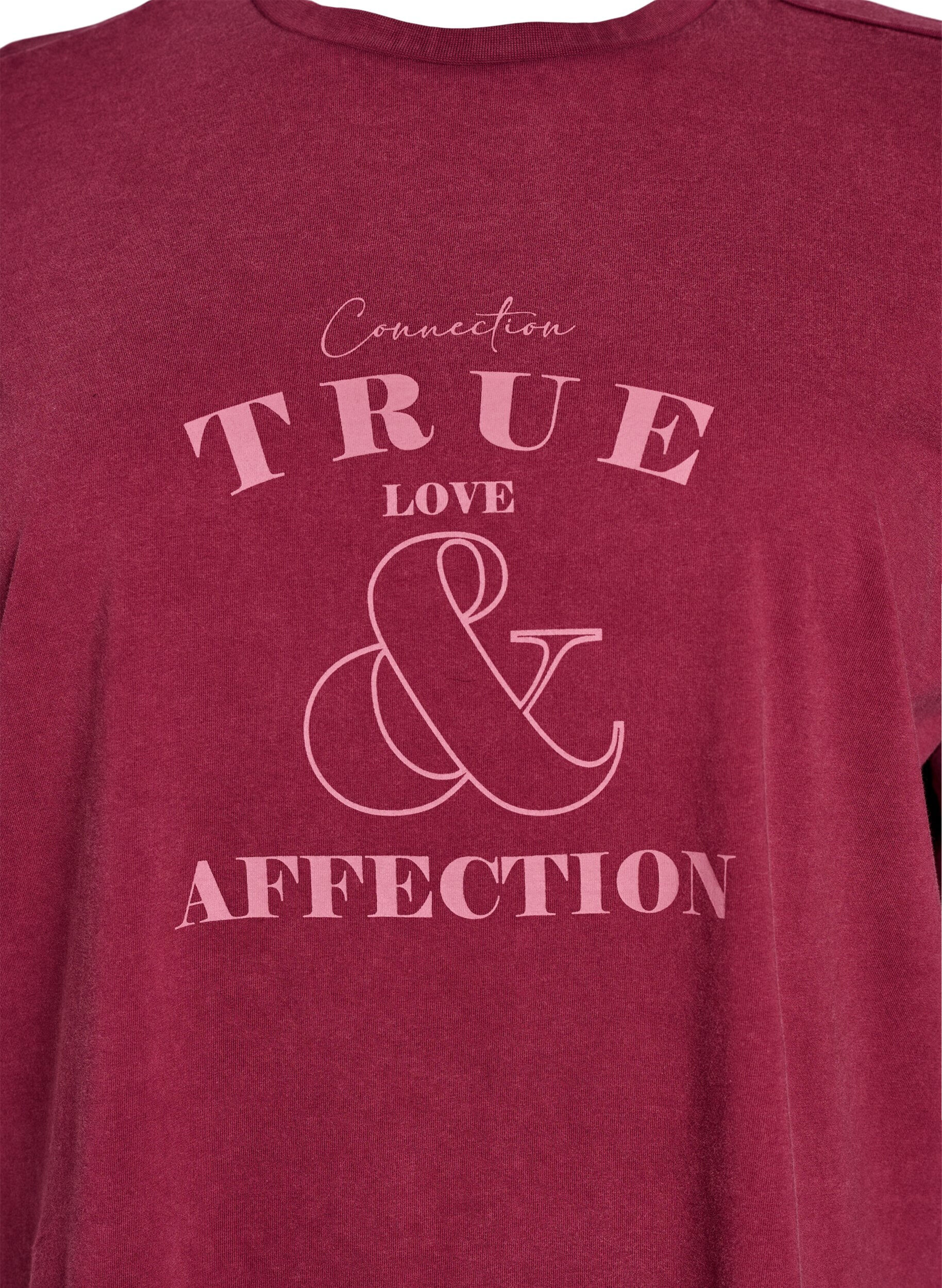 Zizzi Lyhyt T-paita, jossa on rento istuvuus, Tumma Bordeaux, Packshot image number 2