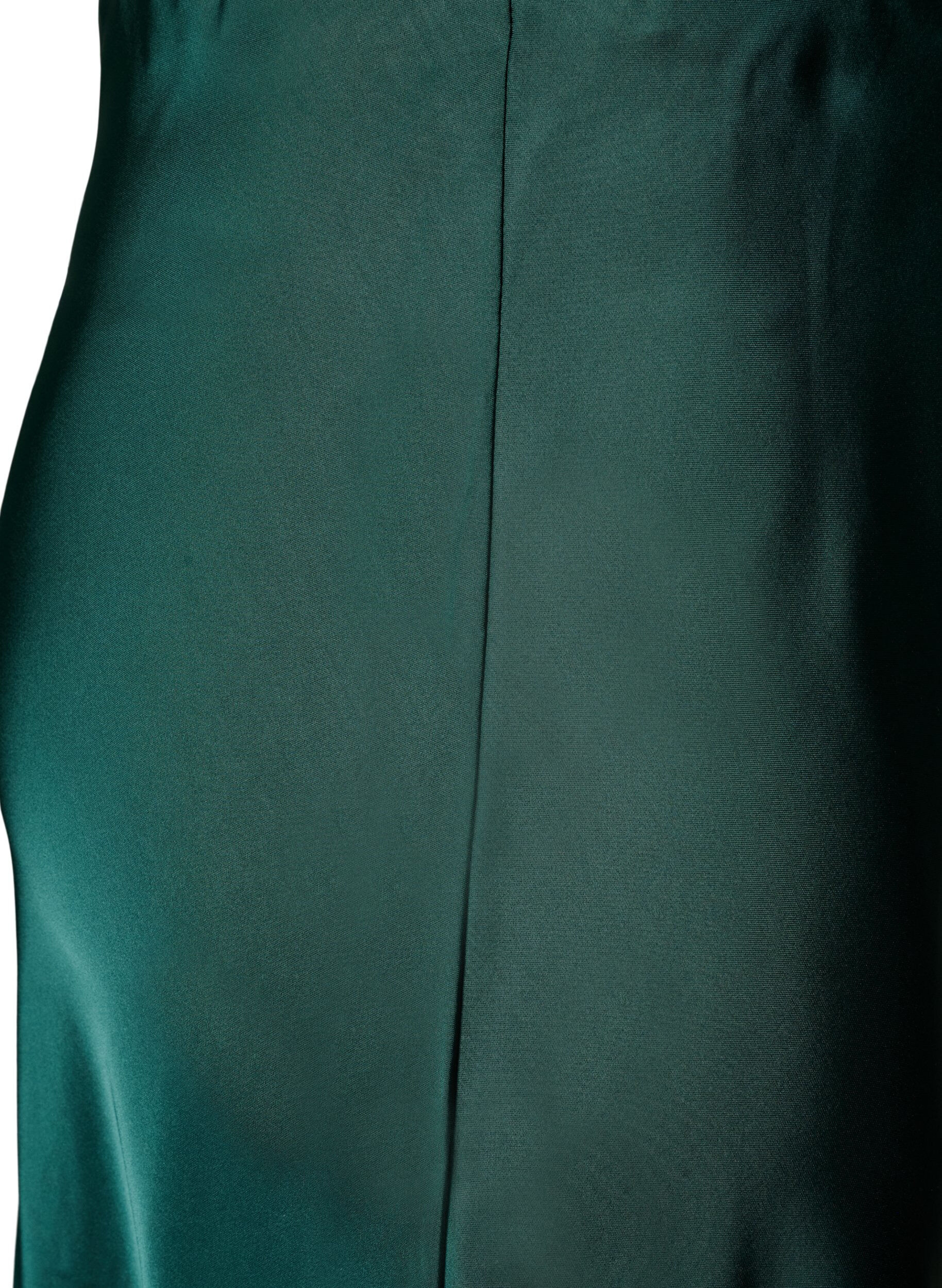 ZizziSatiininen midihame, Vihre&auml;, Packshot image number 3