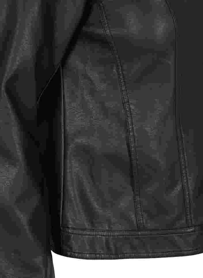 Keinonahkatakki taskuilla, Black, Packshot image number 3