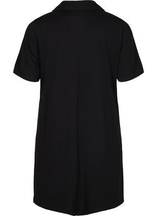 Lyhythihainen mekko kauluksella ja vetoketjulla, Black, Packshot image number 1
