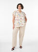 Viskoosi- ja pellavapusero r&ouml;yhel&ouml;hihoilla, Beige, Model image number 1