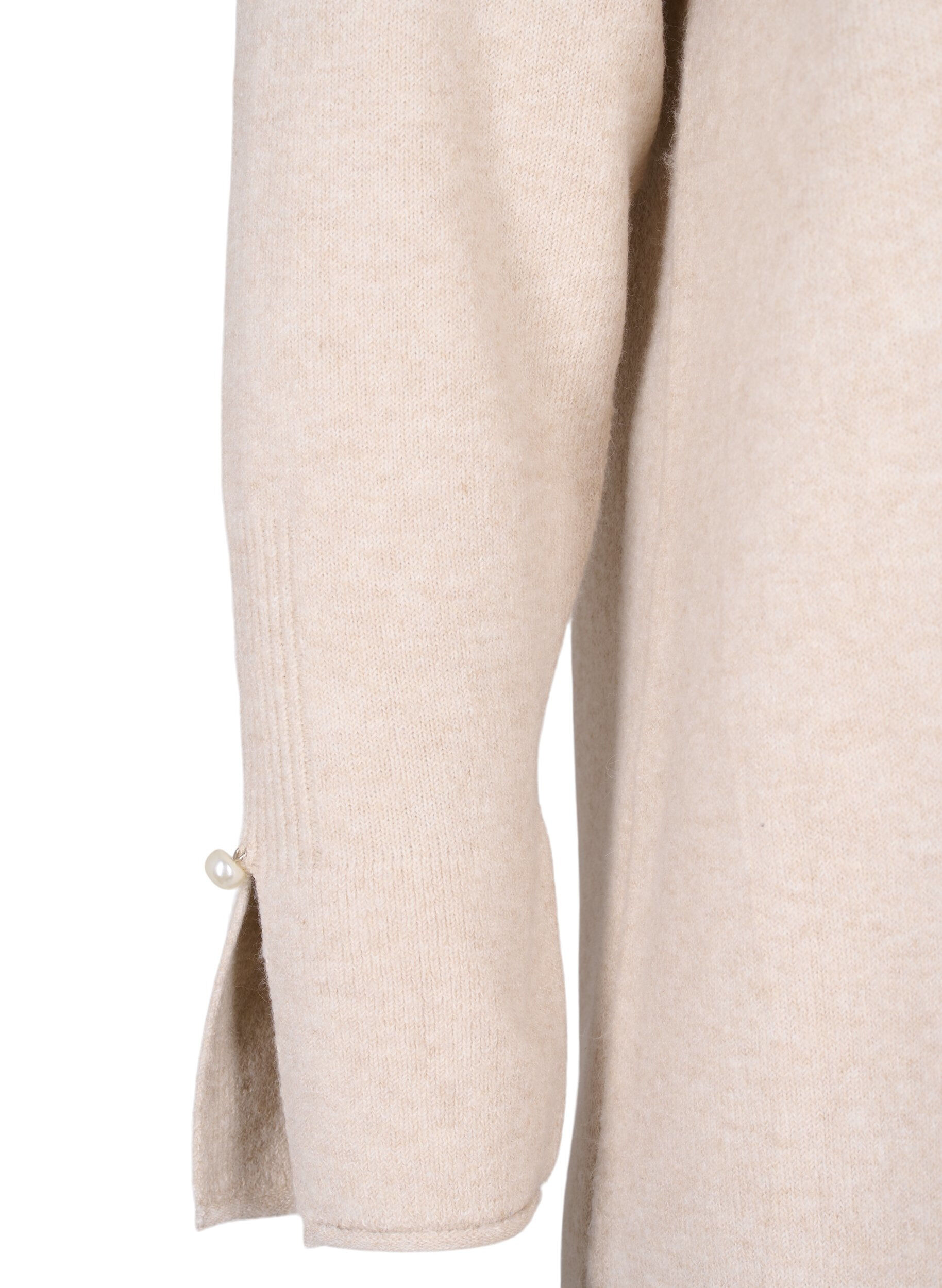 Zizzi Neulottu mekko, jossa on halkiot hihoissa, Pumice Stone Mel., Packshot image number 3