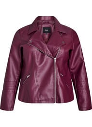 Keinonahkainen biker-takki, Tumma Bordeaux