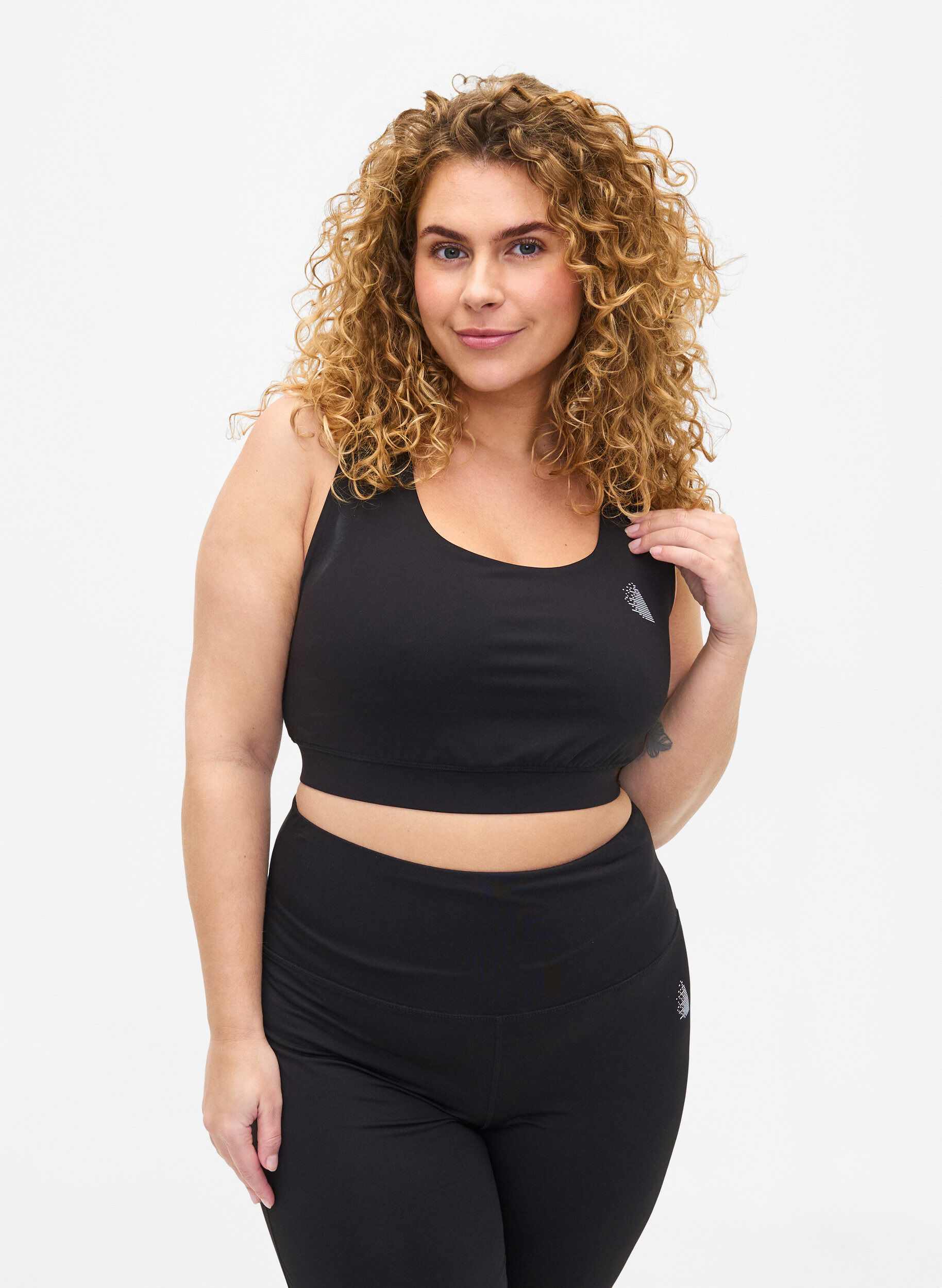 Zizzi Urheilurintaliivit, joissa on sel&auml;ss&auml; ristiosa, Black, Model image number 0