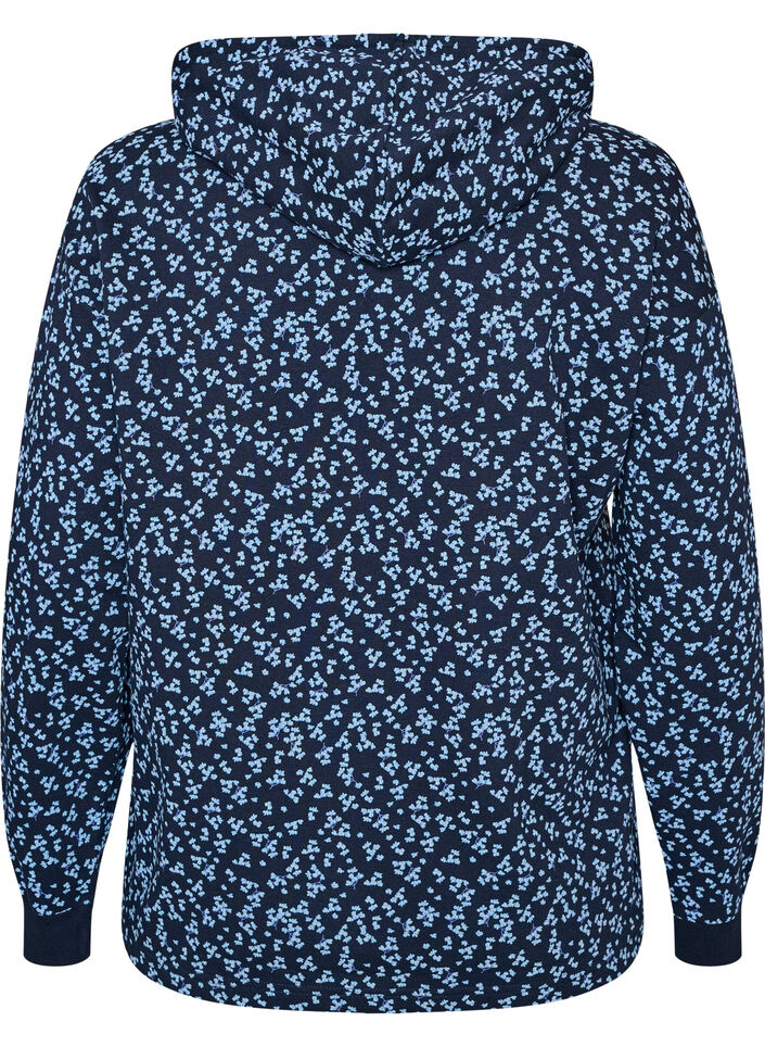 Huppari kauttaaltaan printill&auml;, Sininen, Packshot image number 1