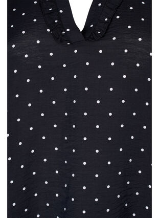 Pilkullinen viskoosipusero 3/4-hihoilla, Black Dot, Packshot image number 2