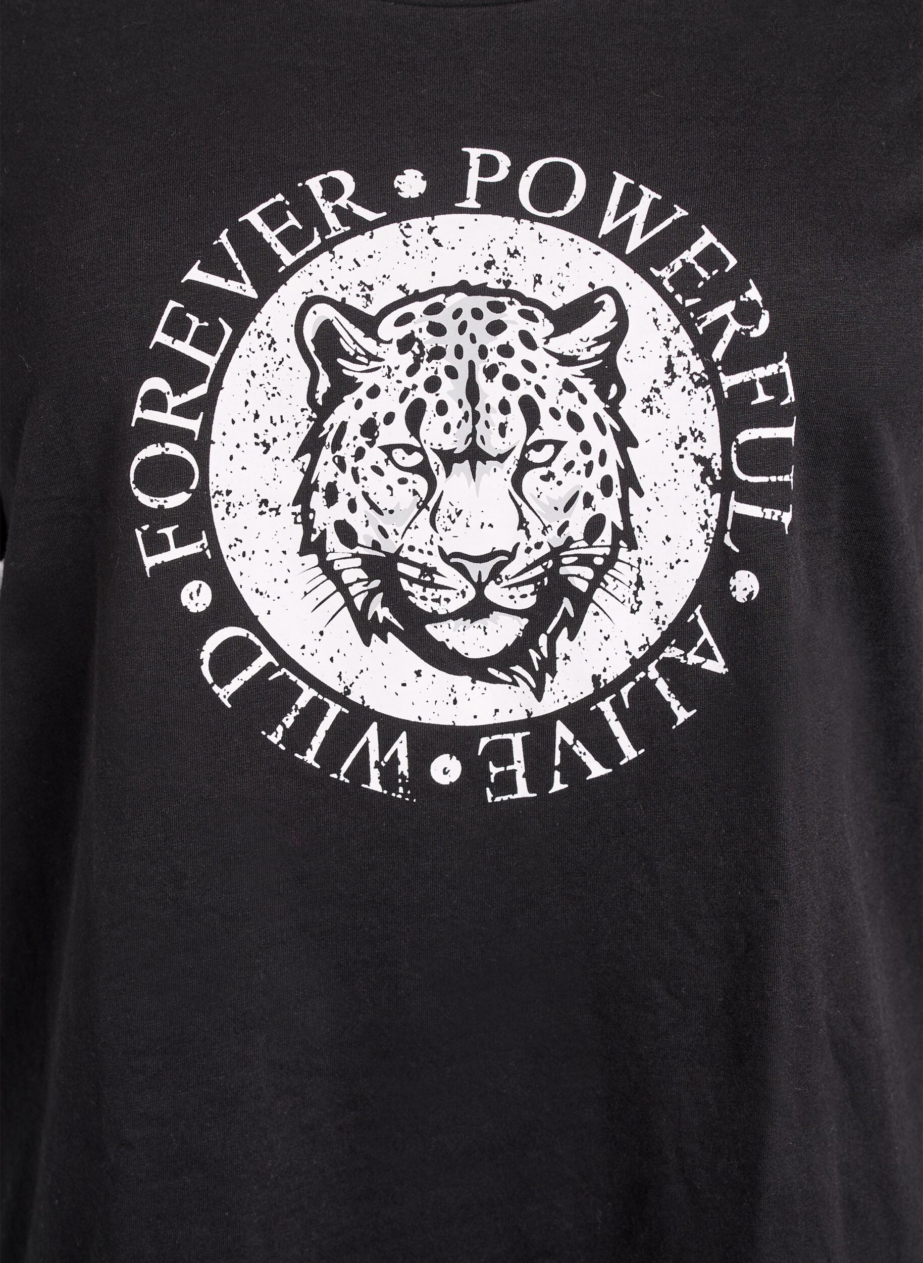 Zizzi T-paita printill&auml;, Musta, Packshot image number 2