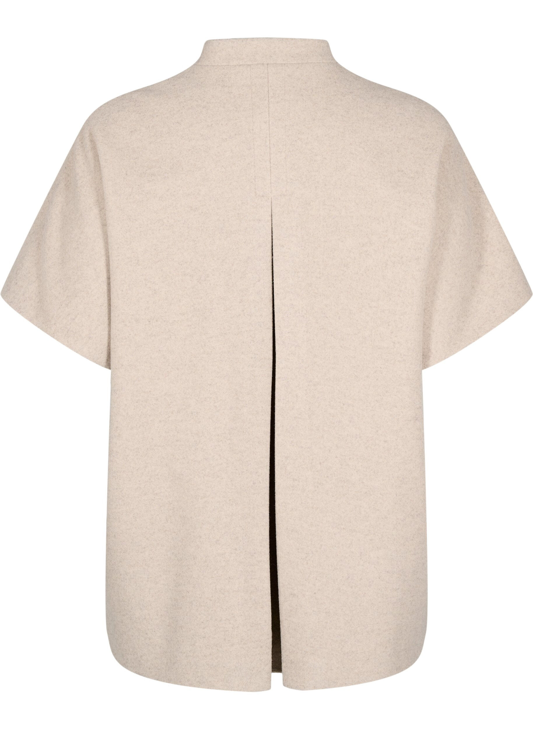 Zizzi Villakangastyylinen viittatakki, jossa on lyhyet hihat, Simply Taupe Mel., Packshot image number 1