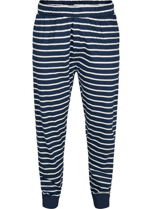 Puuvillaiset yöhousut raidoilla, Navy Blazer Stripe , Packshot image number 0
