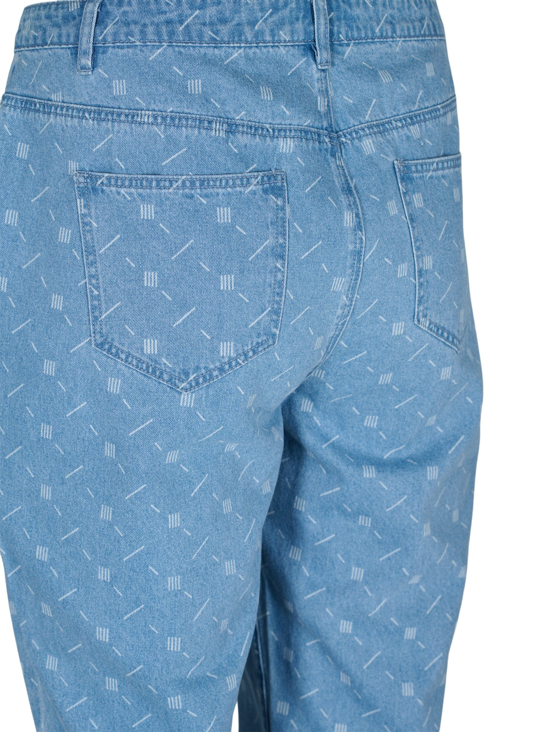 Zizzi Mille mom fit -farkut kuosilla, Light blue denim, Packshot image number 3