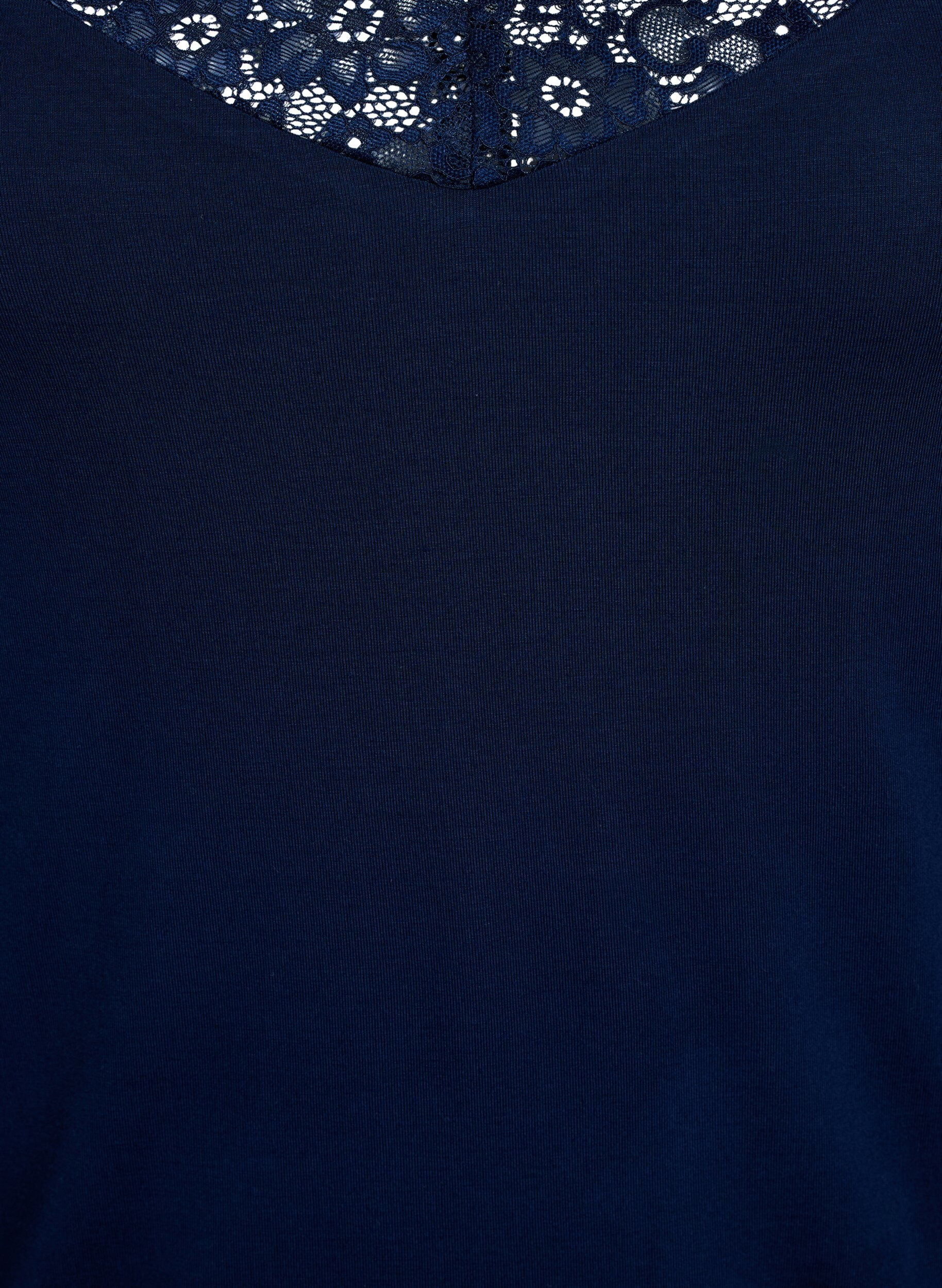 Zizzi Viskoositoppi pitsisomisteilla, Sininen, Packshot image number 2