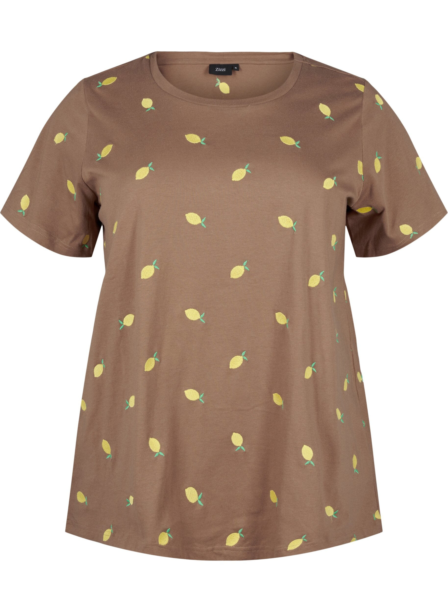 Zizzi Luomupuuvillasta valmistettu T-paita syd&auml;mill&auml;., Coca M. Lemon Emb., Packshot image number 0