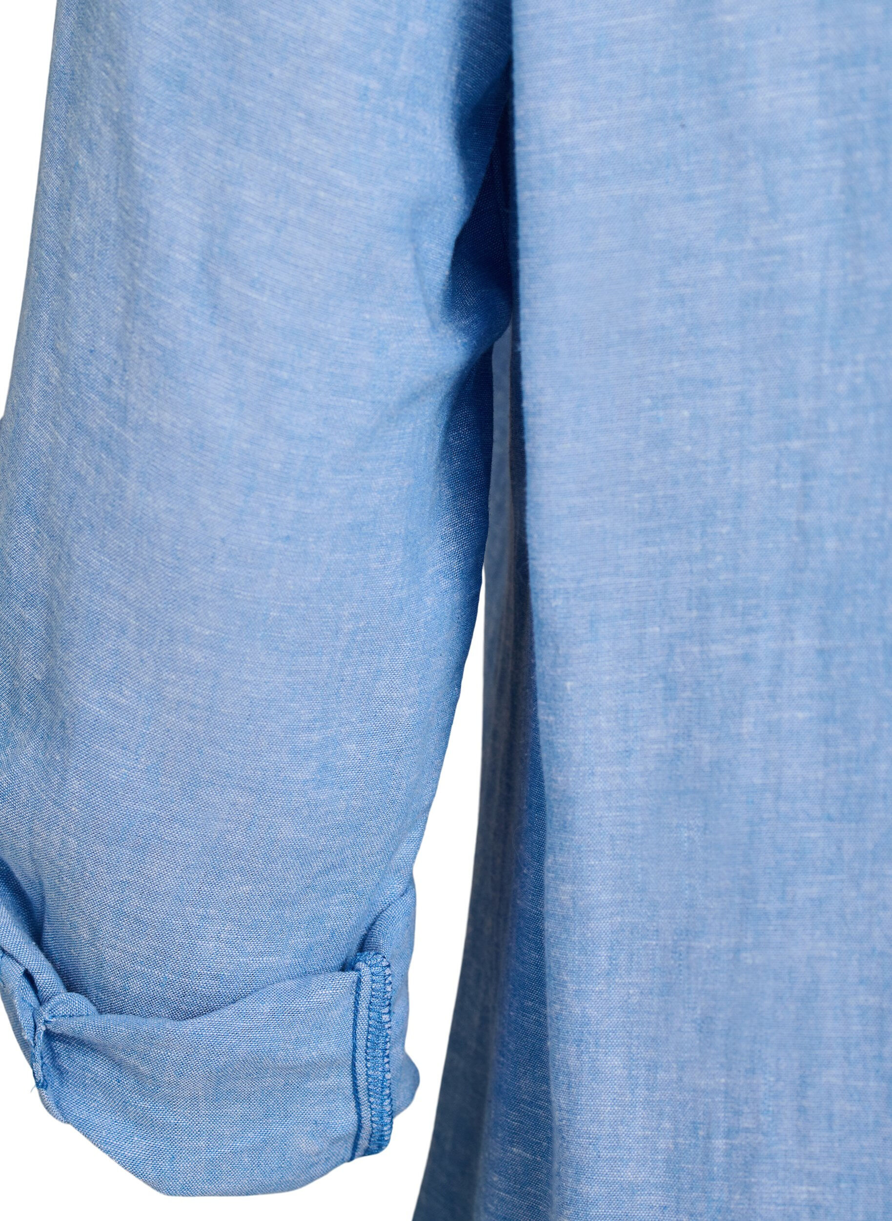 Zizzi Pitk&auml; paita pellavasta ja viskoosista, Sininen, Packshot image number 3