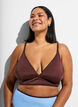 K&auml;&auml;nnett&auml;v&auml; bikinitoppi V-p&auml;&auml;ntiell&auml; ja ristiselk&auml;olkaimilla, Ruskea, Model image number 0