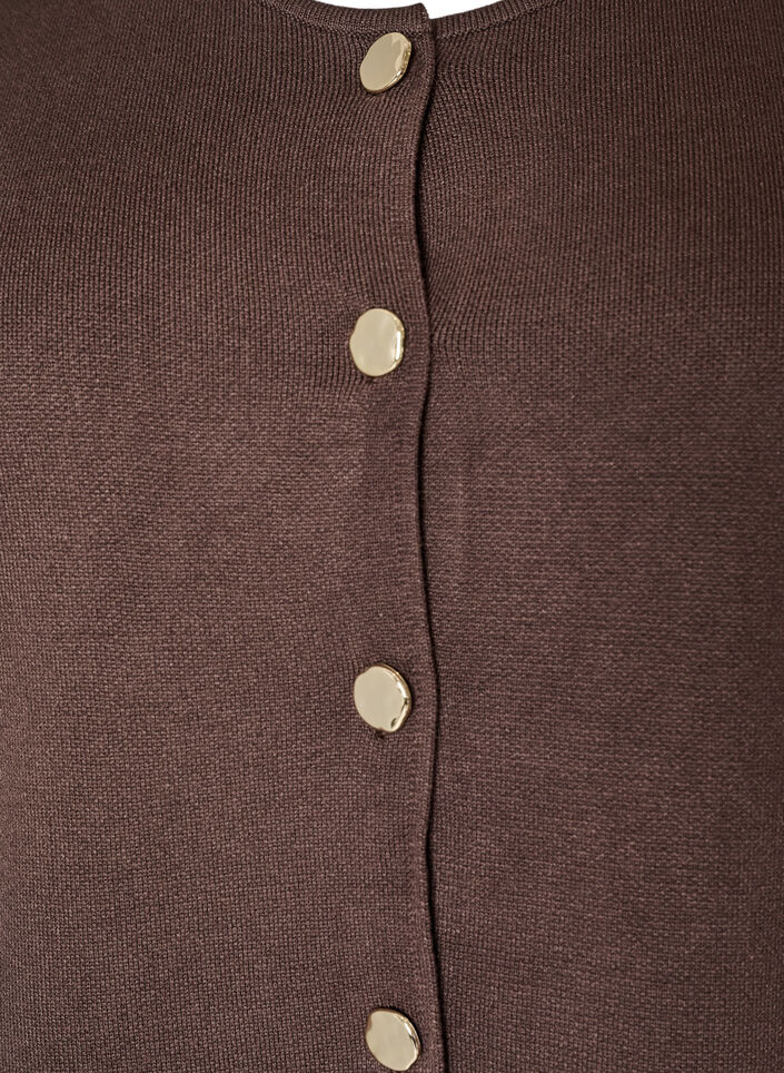 Hihaton neuleliivi koristeellisilla napeilla, Ruskea, Packshot image number 2