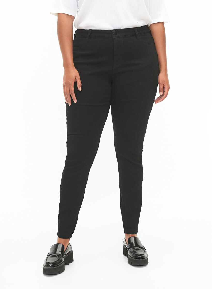 Jeggingsit puuvillasekoitteesta, Black, Model image number 2
