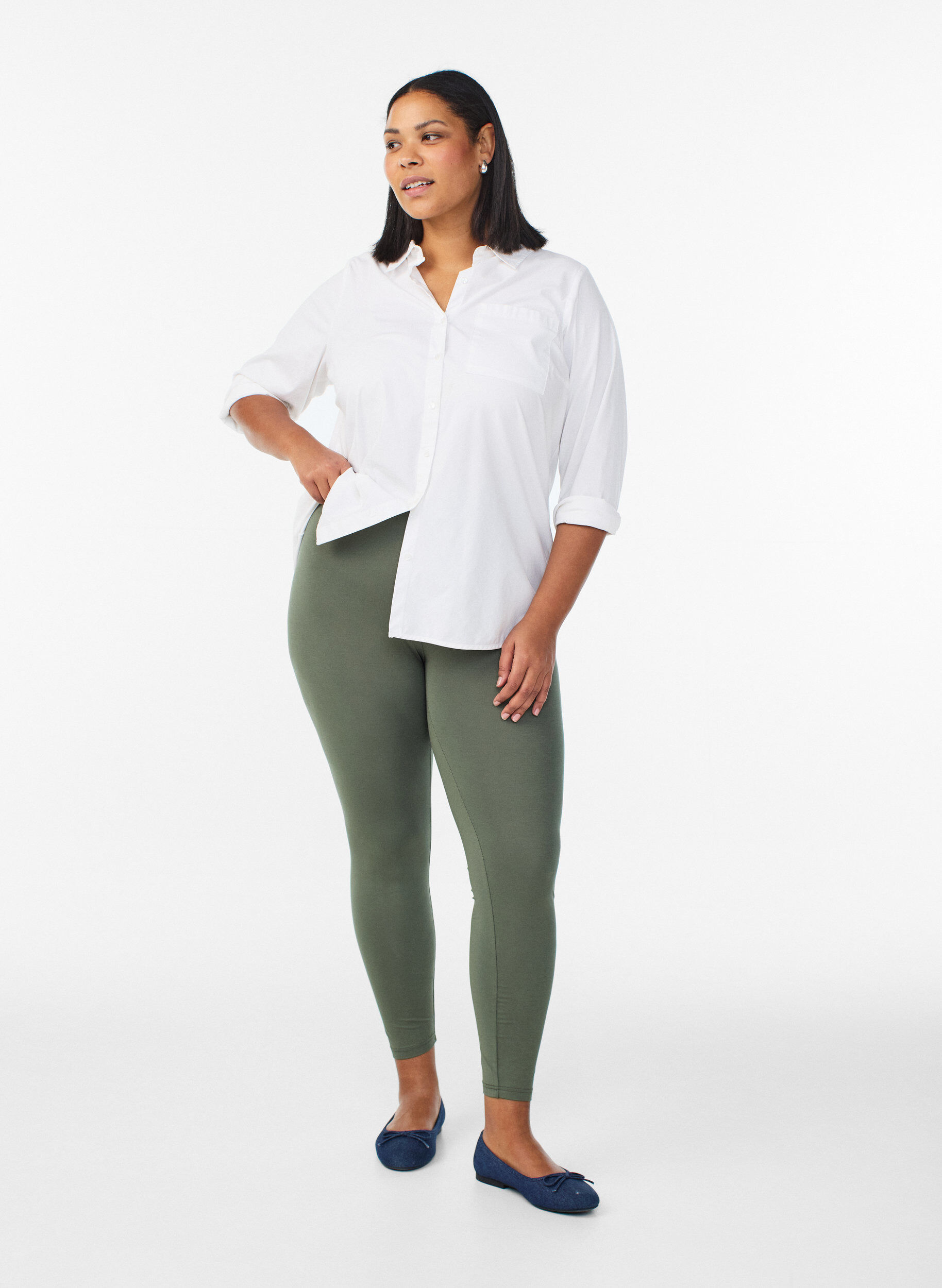 ZizziPeruslegginsit viskoosia, Vihre&auml;, Model image number 1