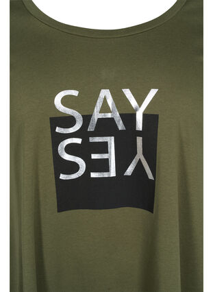 Lyhythihainen puuvillainen t-paita a-mallissa , Ivy Green YES, Packshot image number 2