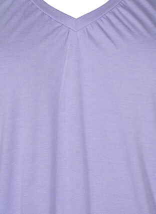 Meleerattu t-paita jostavalla helmalla, Lavender Mél, Packshot image number 2