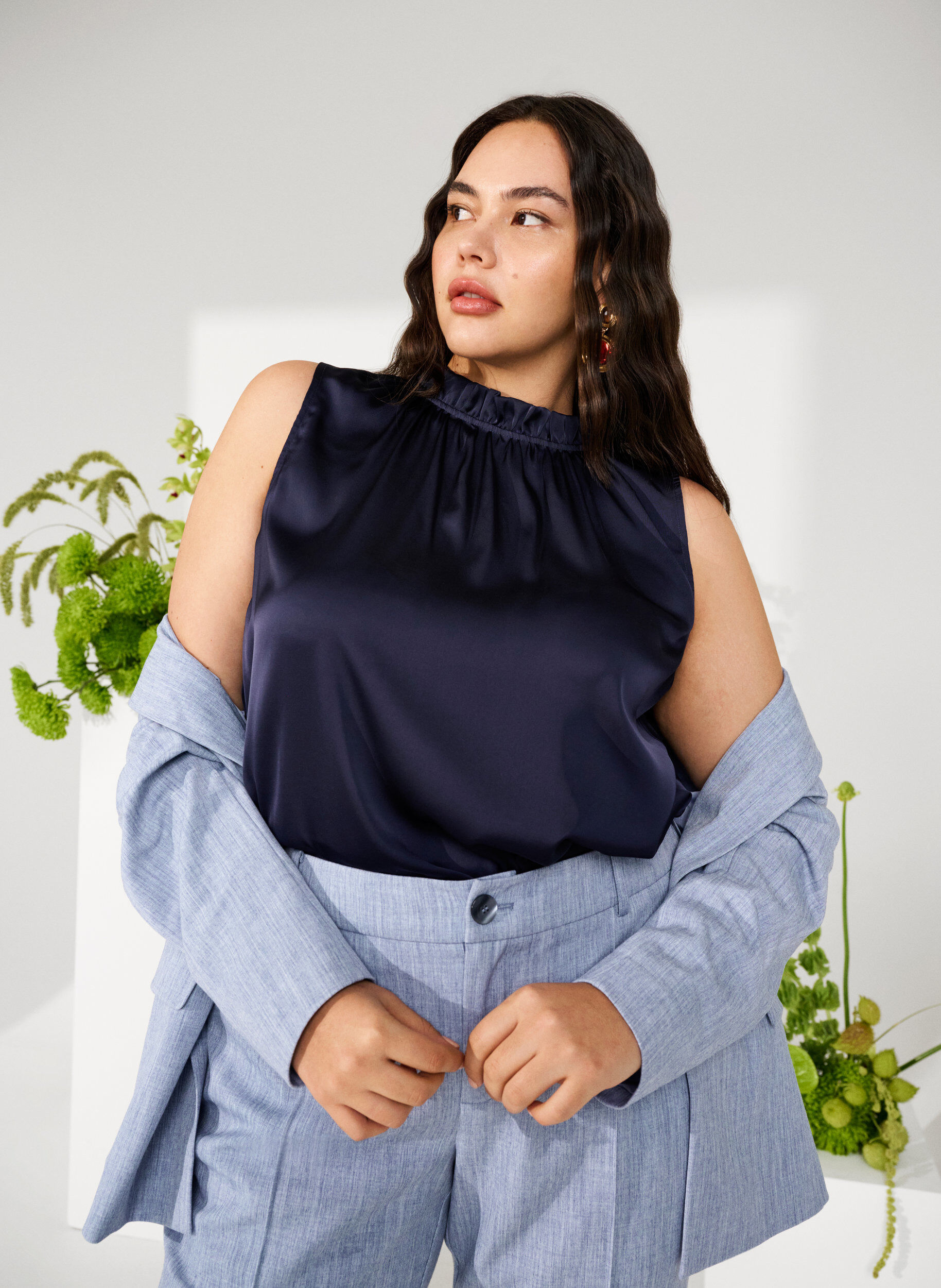 Zizzi Hihaton juhlatoppi satiinista, Night Sky, Image image number 0