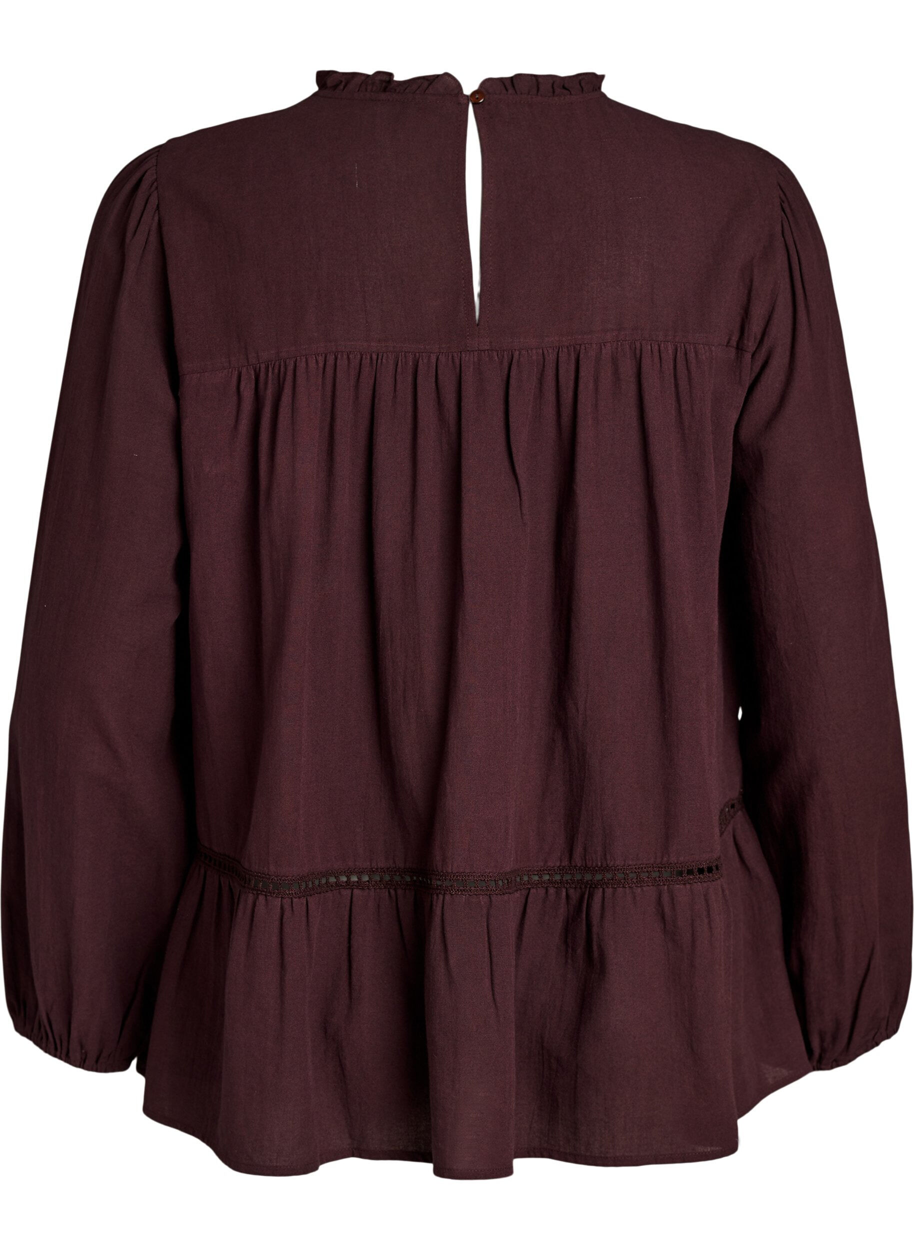 ZizziPusero kirjailulla ja reik&auml;kirjonnalla somistettuna, Tumma Bordeaux, Packshot image number 1