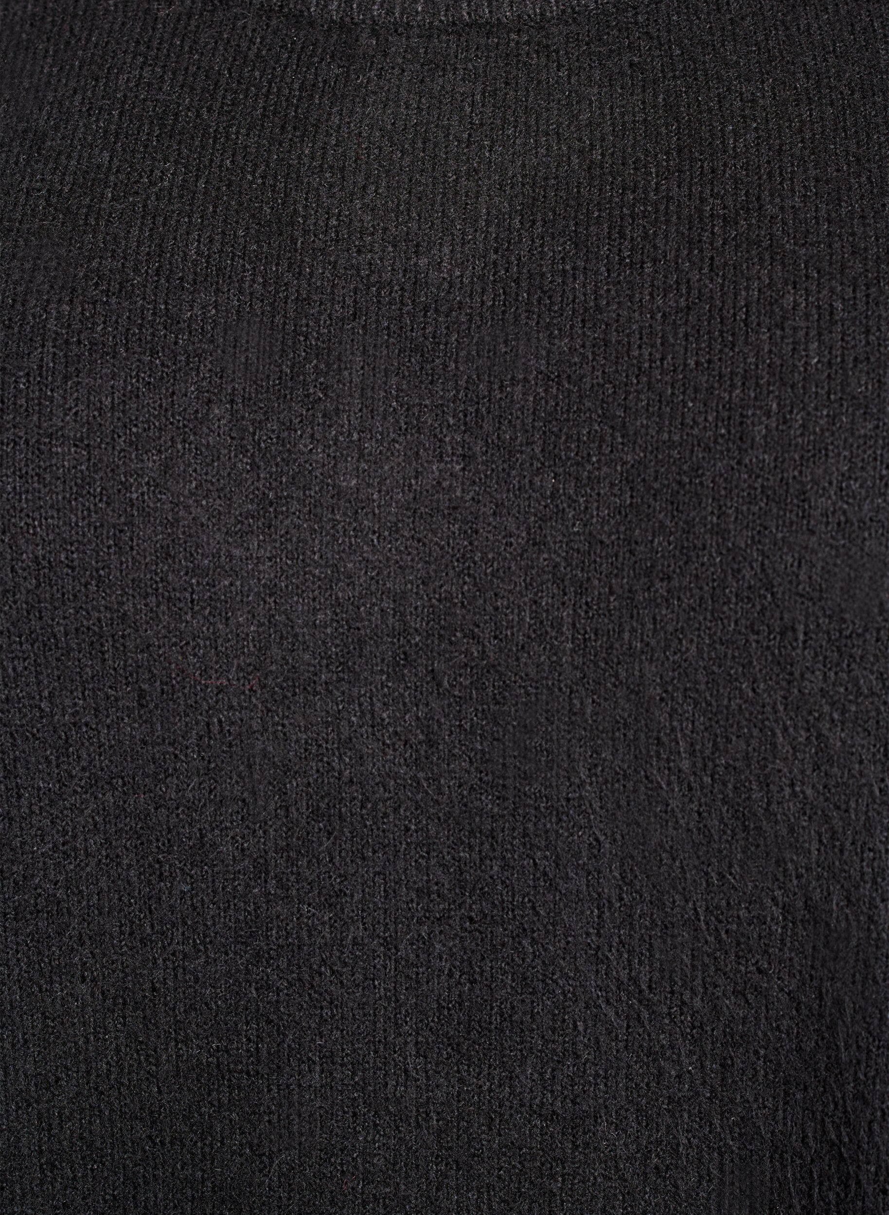 Zizzi Lyhyt hihaton neulemekko, Musta, Packshot image number 2