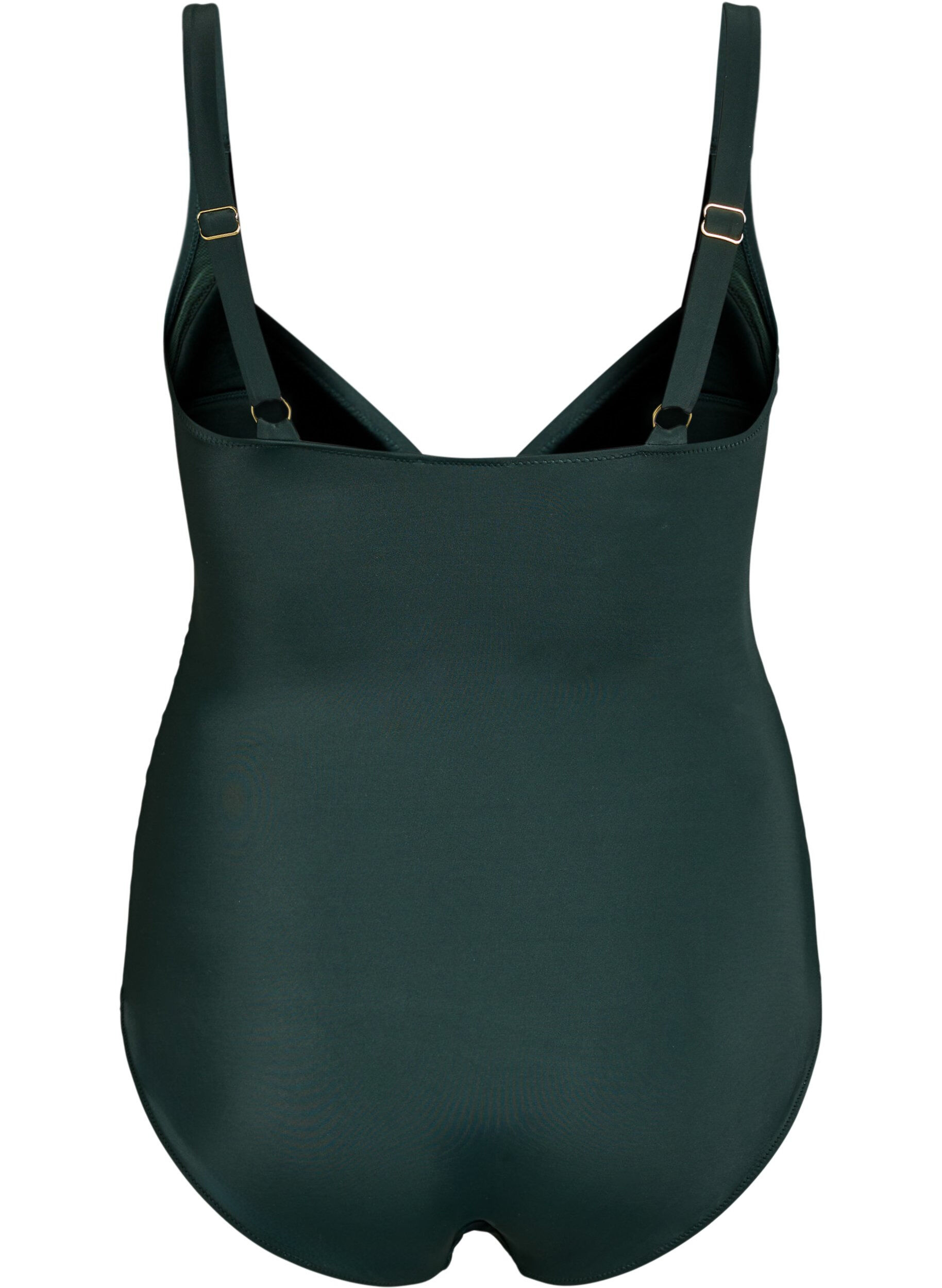 Zizzi Uimapuku rengasyksityiskohdalla ja rypytyksill&auml;, Vihre&auml;, Packshot image number 1