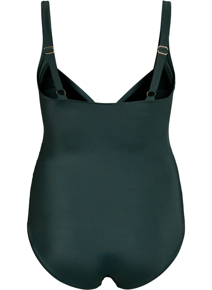 Uimapuku rengasyksityiskohdalla ja rypytyksill&auml;, Vihre&auml;, Packshot image number 1