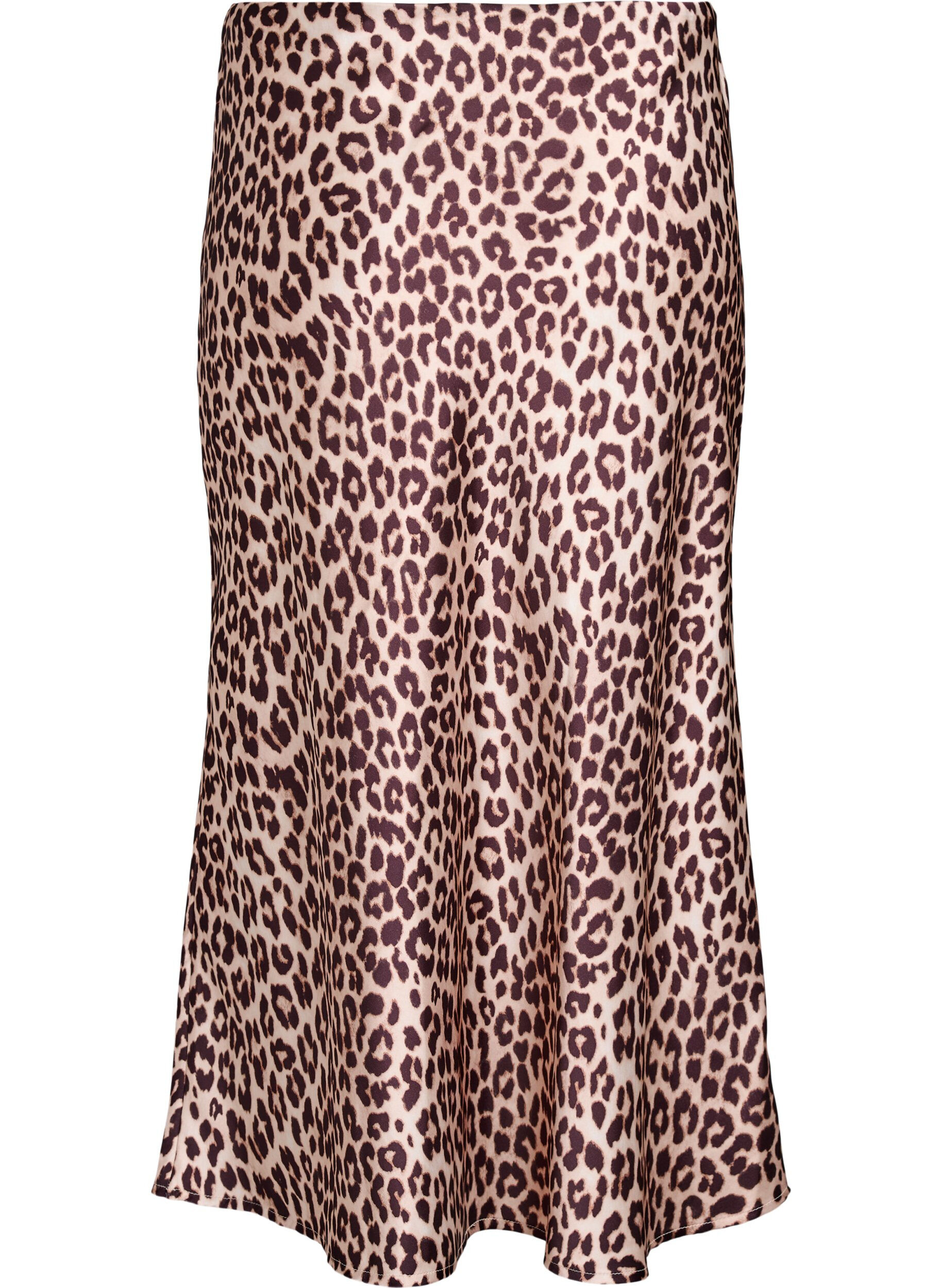 Zizzi Satiininen midi-hame, Ruskea, Packshot image number 1