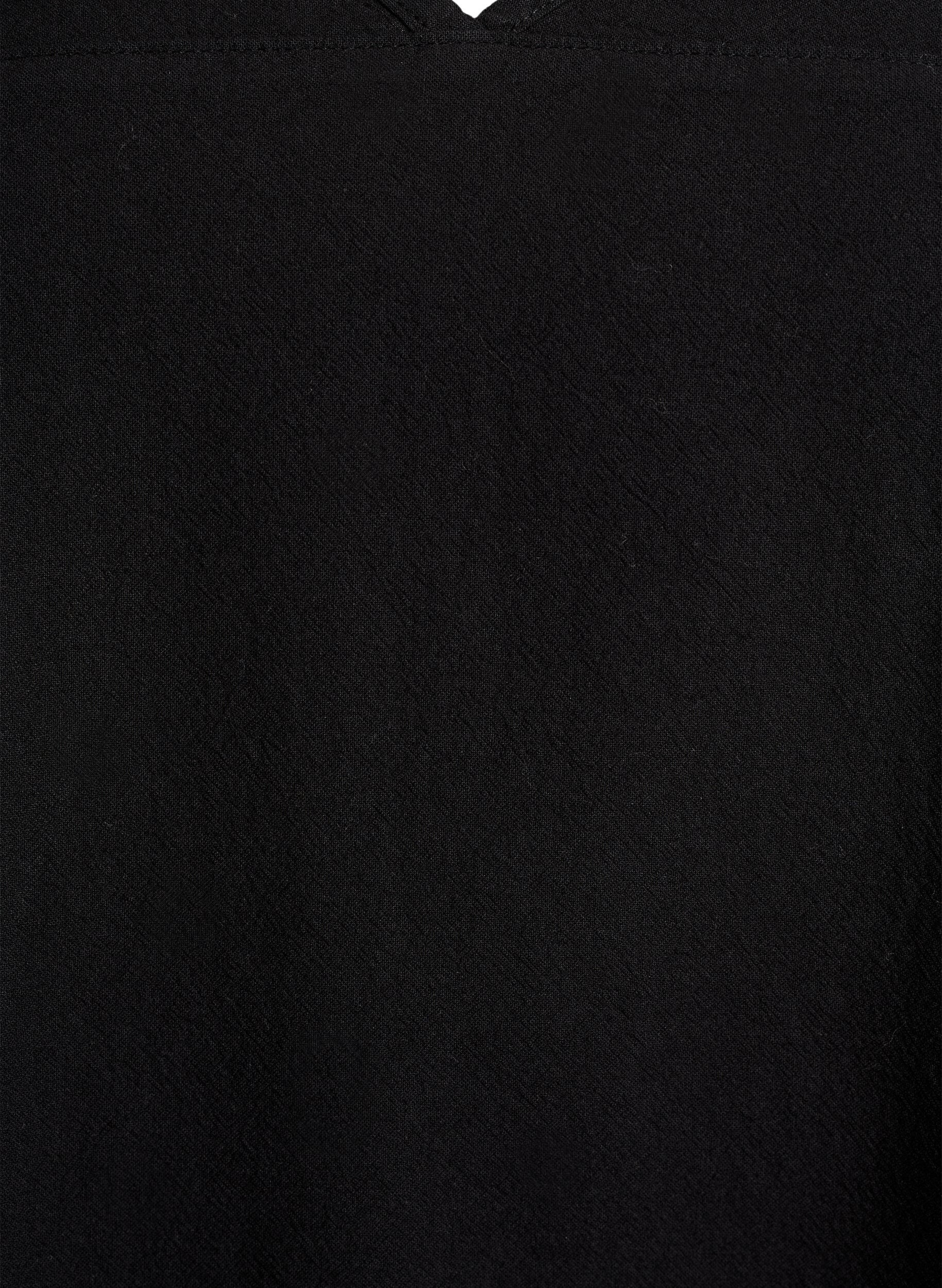 Zizzi Lyhythihainen puuvillamekko, Musta, Packshot image number 2