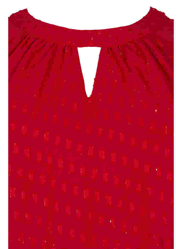 Pusero 2/4-hihoilla ja kuvioidulla sifongilla, Tango Red, Packshot image number 2