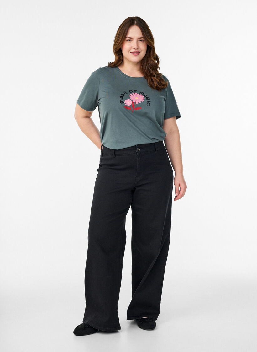 T-paita printill&auml;, Vihre&auml;, Model image number 1