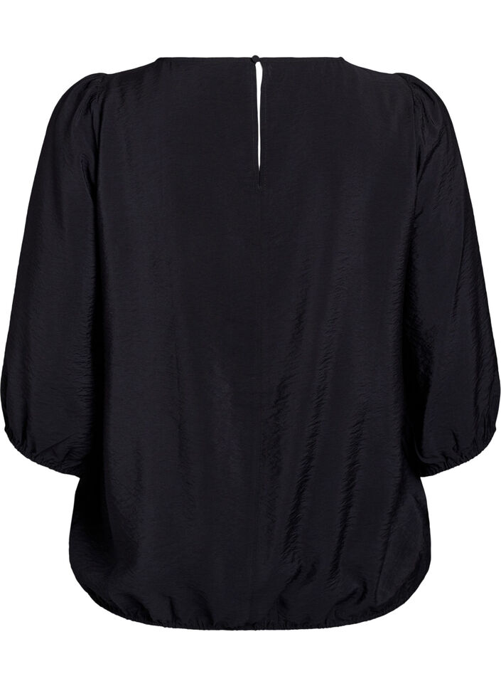 3/4-hihaiset pusero pitsiyksityiskohdilla, Musta, Packshot image number 1