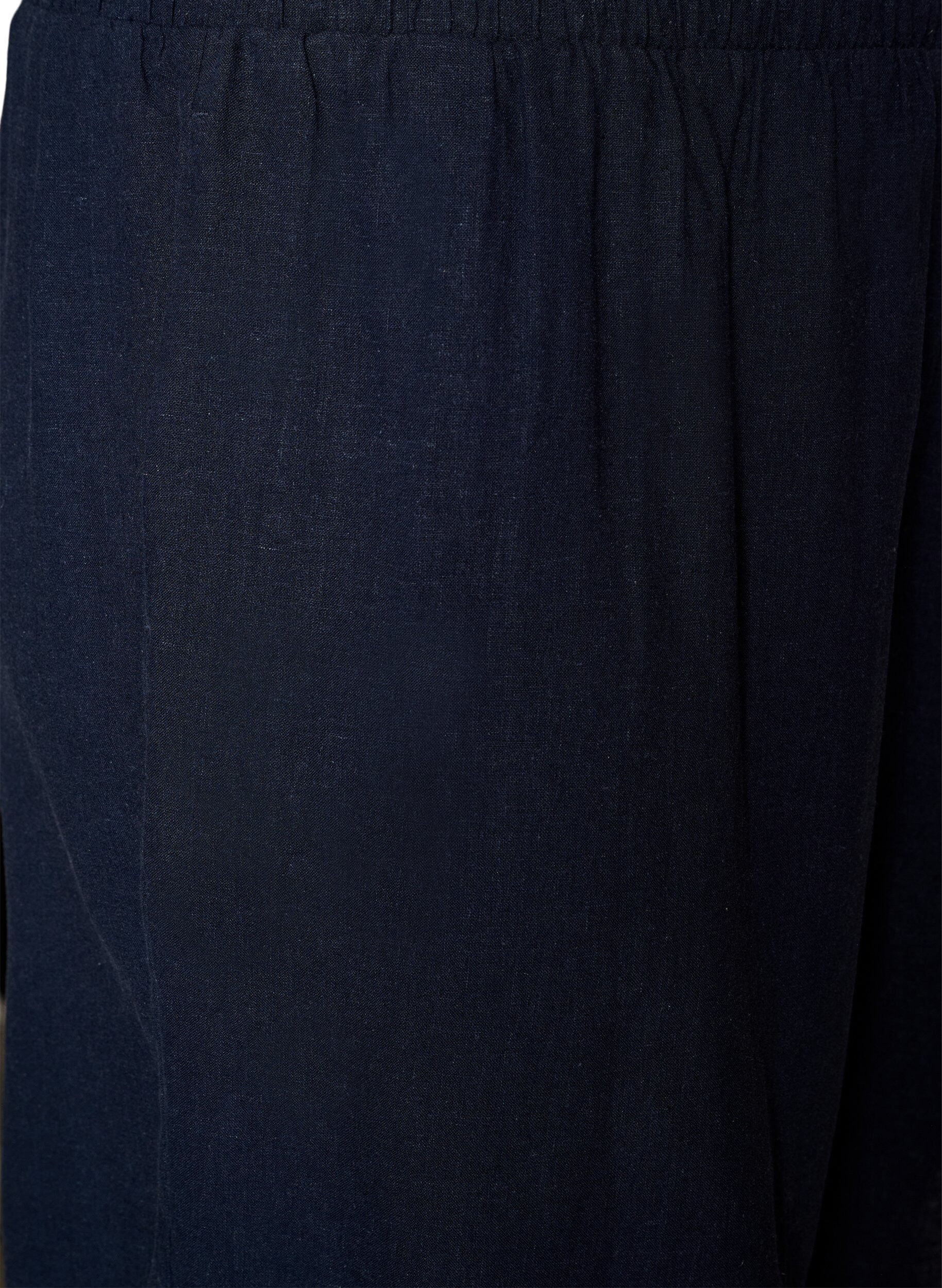 Zizzi Korkeavy&ouml;t&auml;r&ouml;iset pellava- ja viskoosishortsit, Sininen, Packshot image number 2