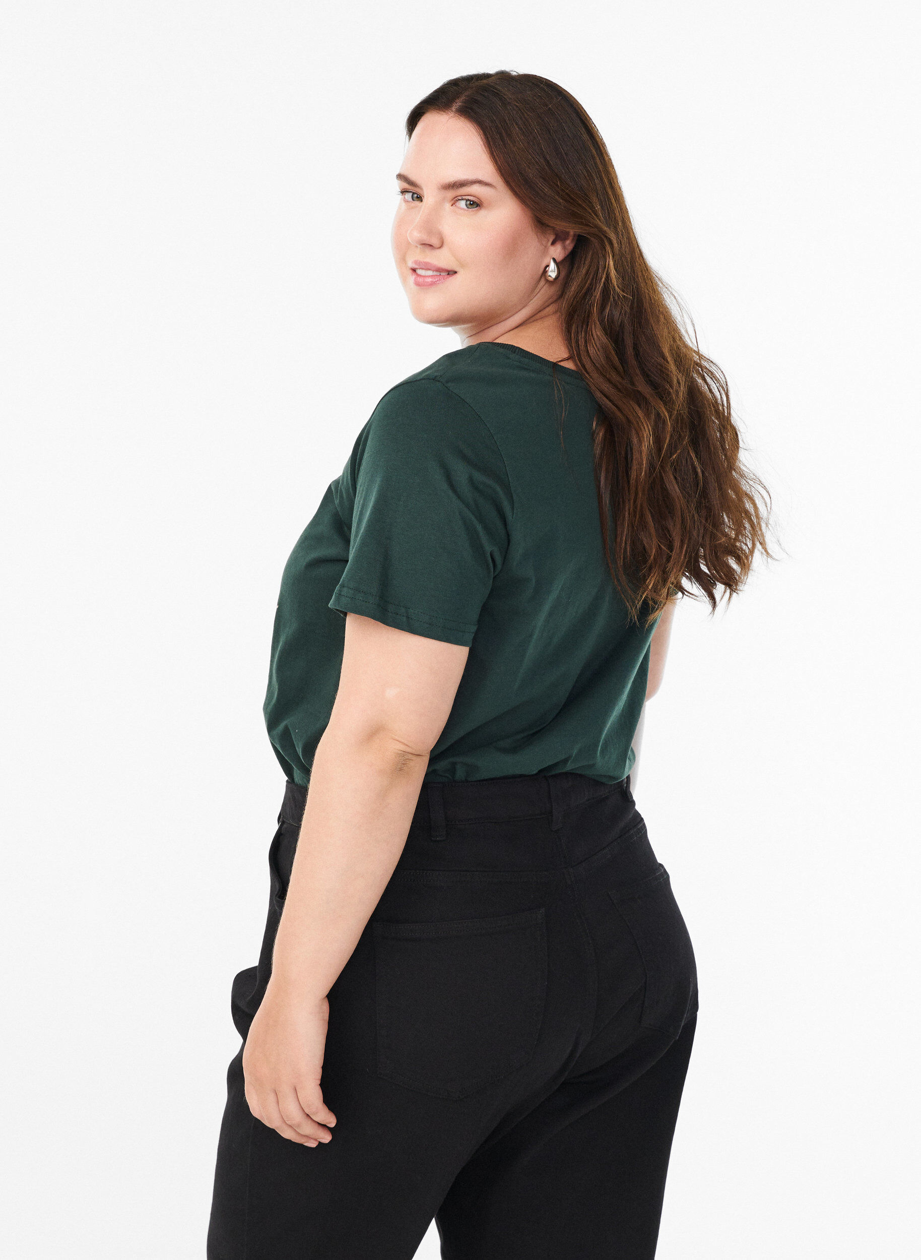 Zizzi Joulupaita luomupuuvillasta, Vihre&auml;, Model image number 2