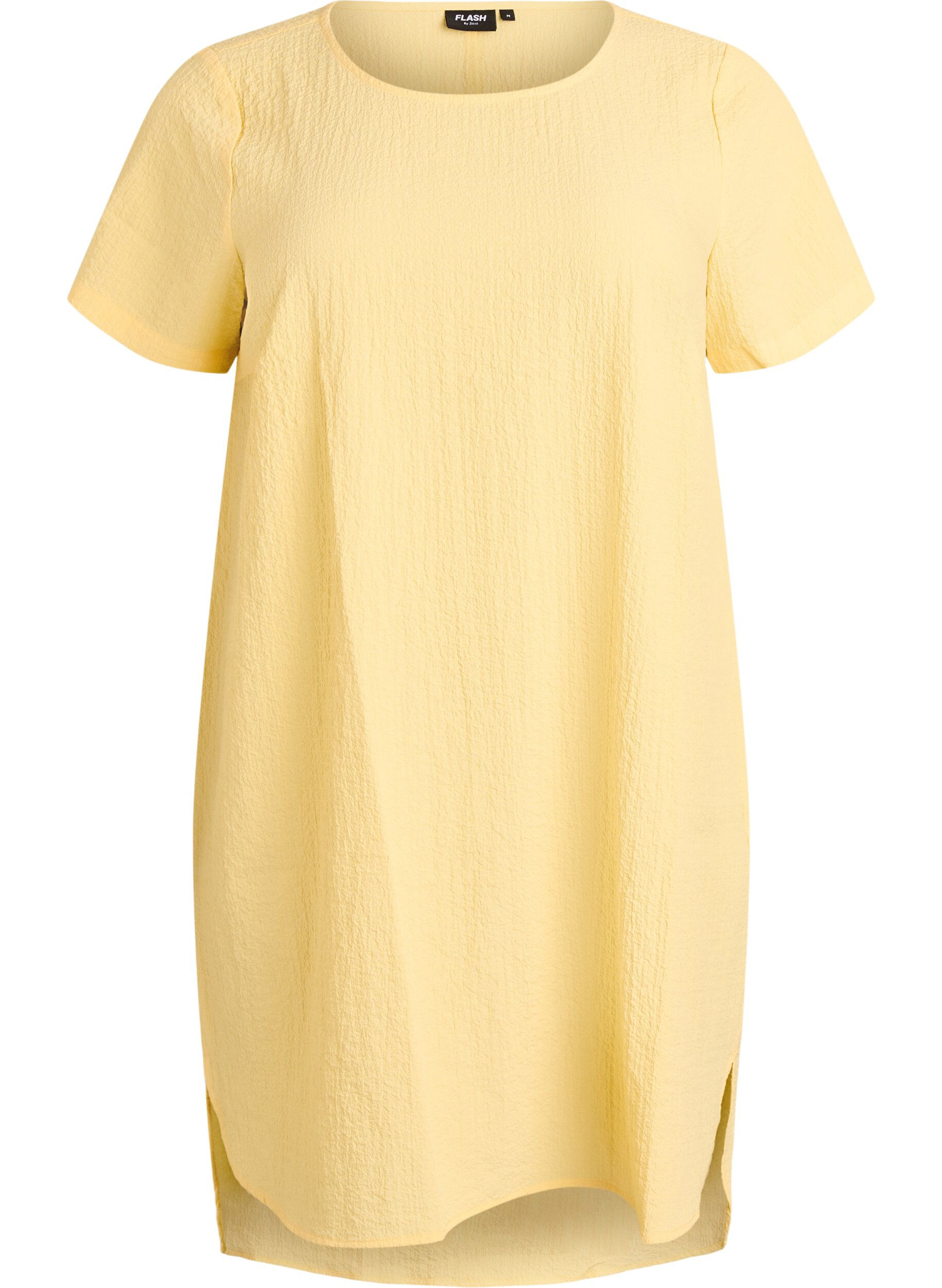 FLASH - Lyhyt mekko, jossa on ryppyinen pinta ja lyhyet hihat