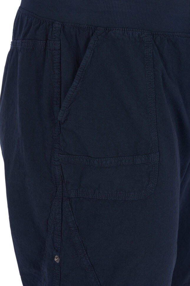 V&auml;lj&auml;t puuvillashortsit taskuilla, Sininen, Packshot image number 2