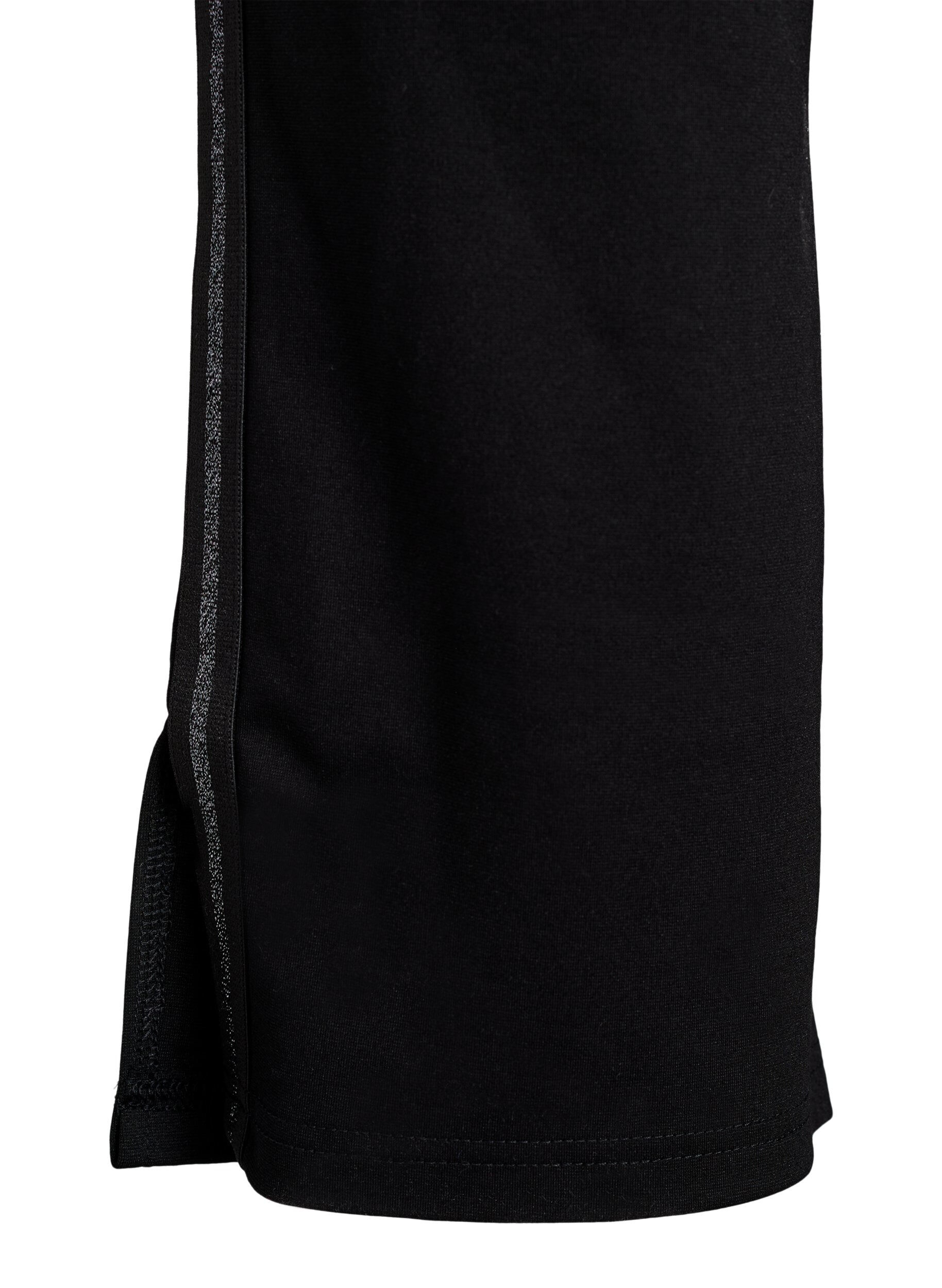 Zizzi Leggingsit glitterraidoilla ja halkioilla, Musta, Packshot image number 3