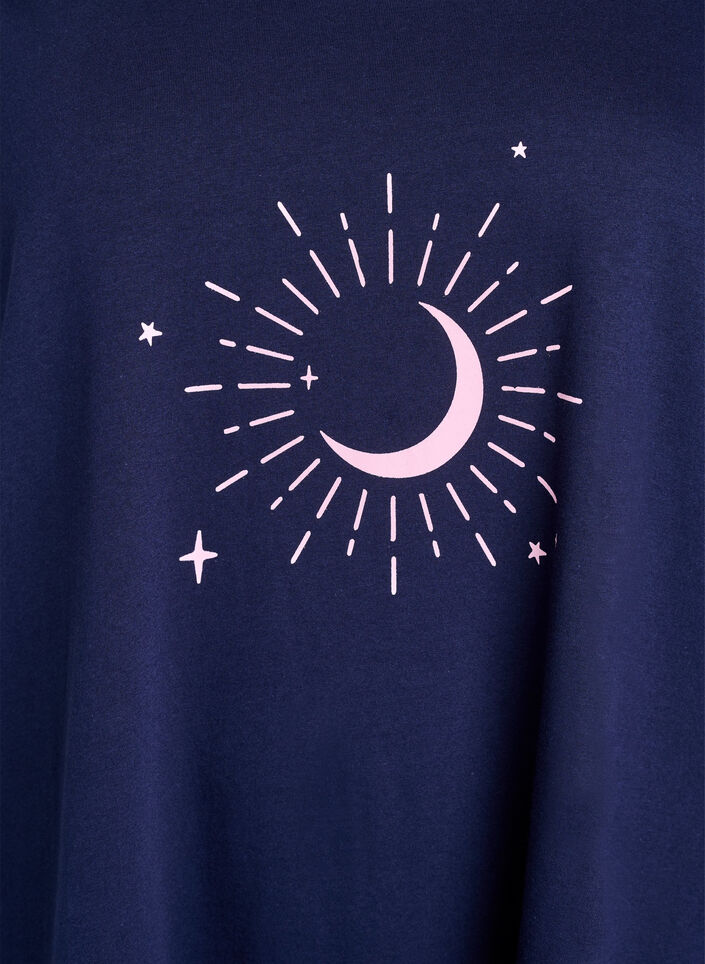 Lyhythihainen yöpaita luomupuuvillaa, Sininen, Packshot image number 2