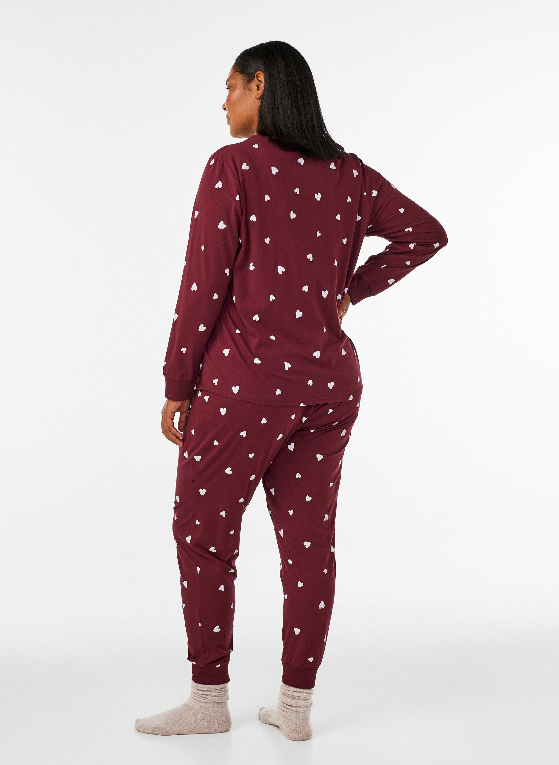 ZizziPainetut pyjamahousut, Punainen, Model image number 1