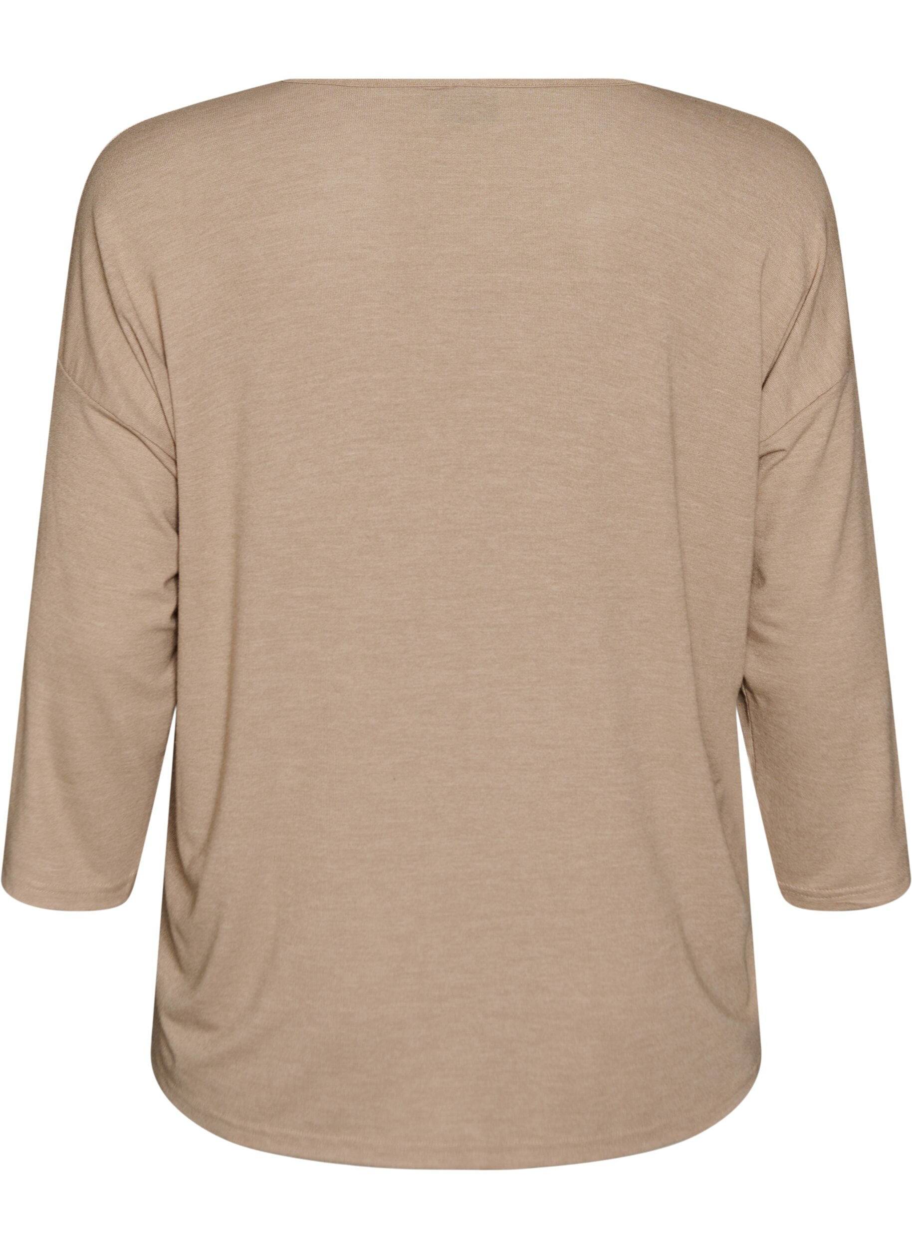 Zizzi Jerseypusero 3/4-hihoilla, Beige, Packshot image number 1