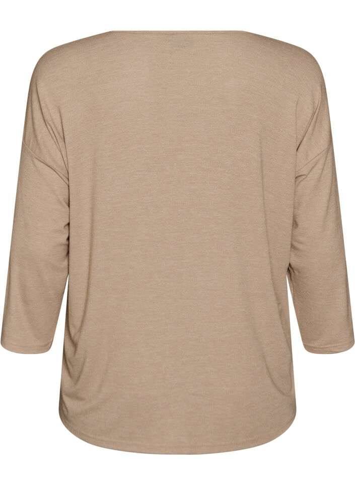 Jerseypusero 3/4-hihoilla, Beige, Packshot image number 1