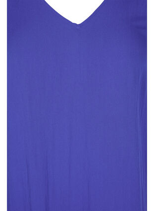 Lyhythihainen viskoosimekko v-pääntiellä, Dazzling Blue, Packshot image number 2