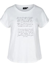 Ekologisesta puuvillasta valmistettu t-paita painatuksella, Bright White TEXT