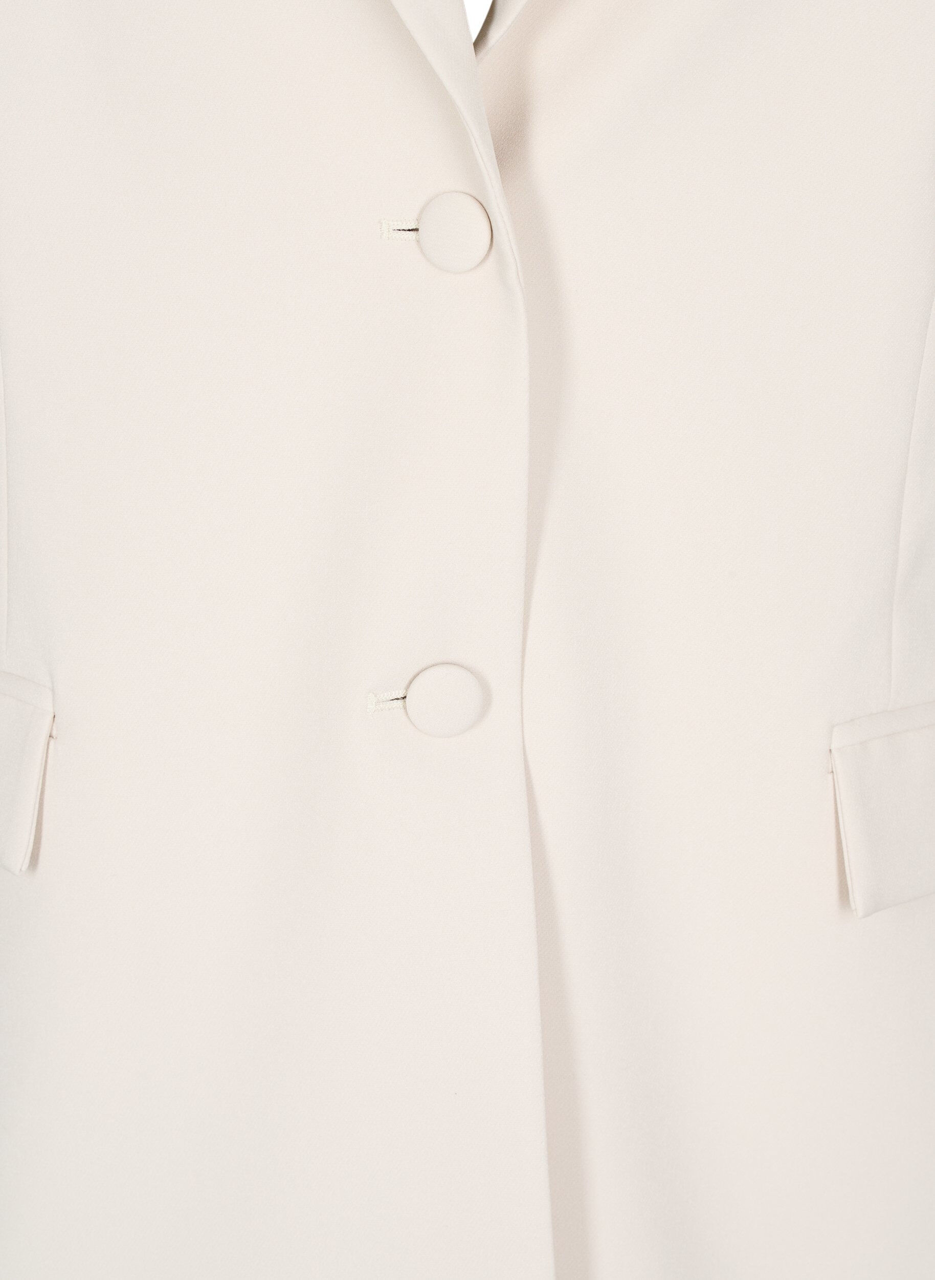 ZizziKlassinen bleiseri nappikiinnityksell&auml;, Beige, Packshot image number 2