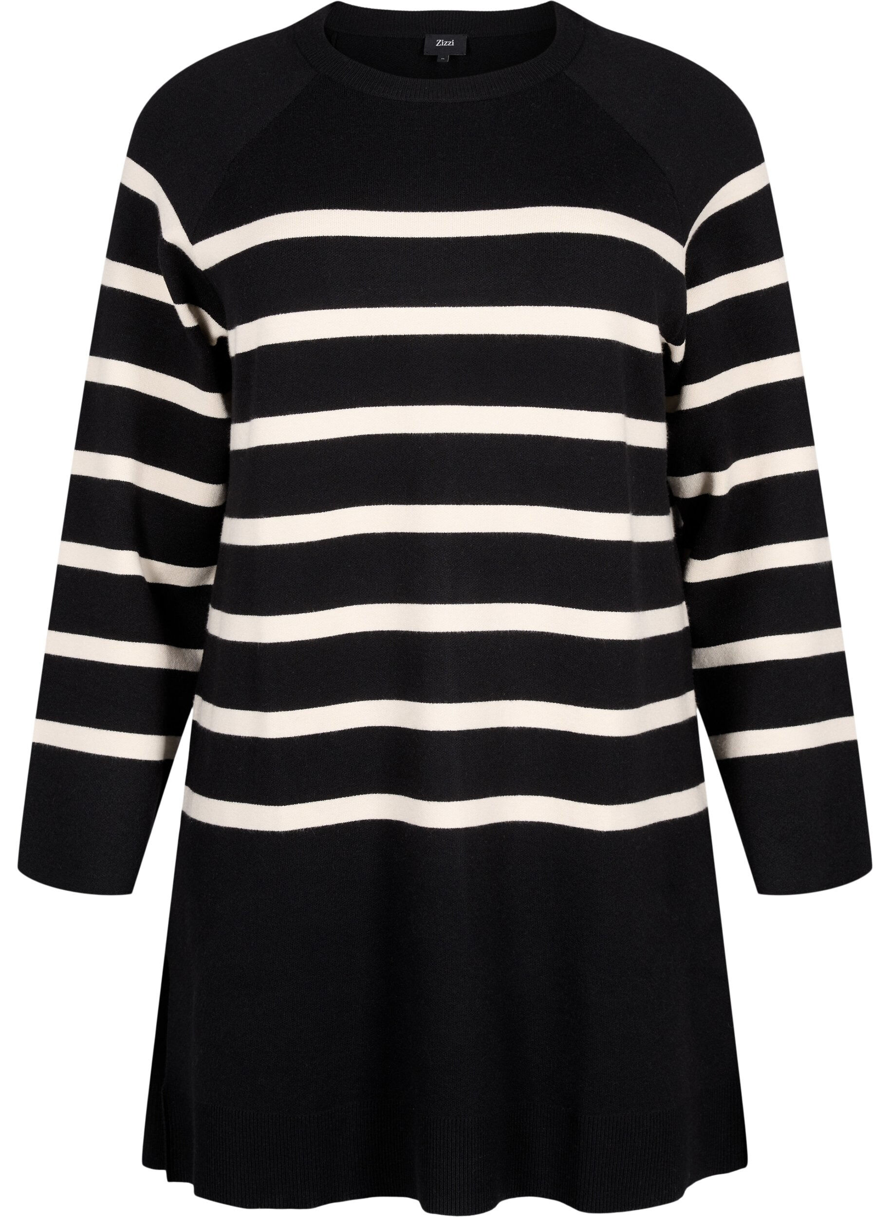 Zizzi Neulemekko, jossa on py&ouml;re&auml; p&auml;&auml;ntie ja halkio., Musta, Packshot image number 0