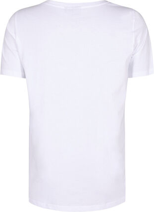 Kuvioitu puuvillainen T-paita, B. White w. Sulphur, Packshot image number 1