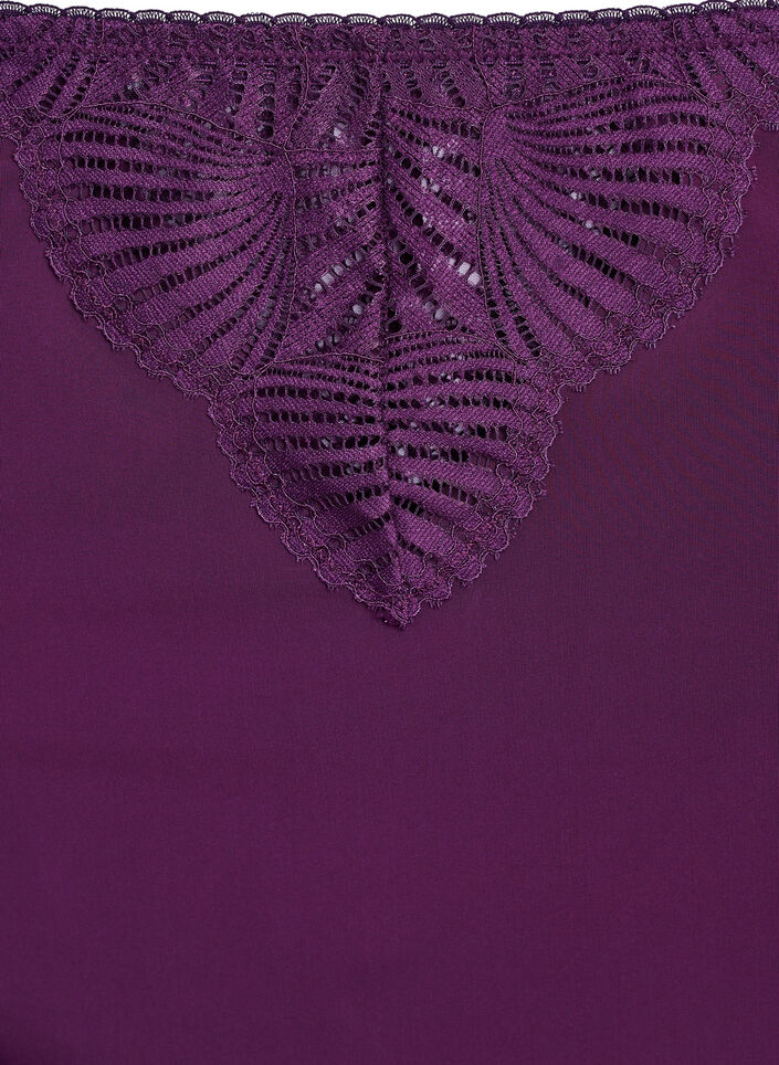 Mikrokuituiset pikkuhousut pitsikoristeilla, Tumma Bordeaux, Packshot image number 2